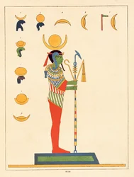 Il dio Khonsu, illustrazione da Pantheon egiziano: collezione dei personaggi mitologici dell